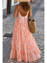Load image into Gallery viewer, Abstract Backless Tiered Maxi Dress