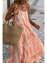 Load image into Gallery viewer, Abstract Backless Tiered Maxi Dress