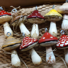 Load image into Gallery viewer, Hand Painted Wooden Mushroom Hanging Ornaments