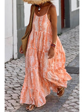 Load image into Gallery viewer, Abstract Backless Tiered Maxi Dress