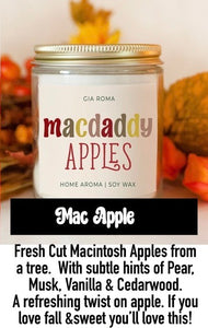 Gia Roma Soy Candles - MacDaddy Apples (McIntosh Apples)