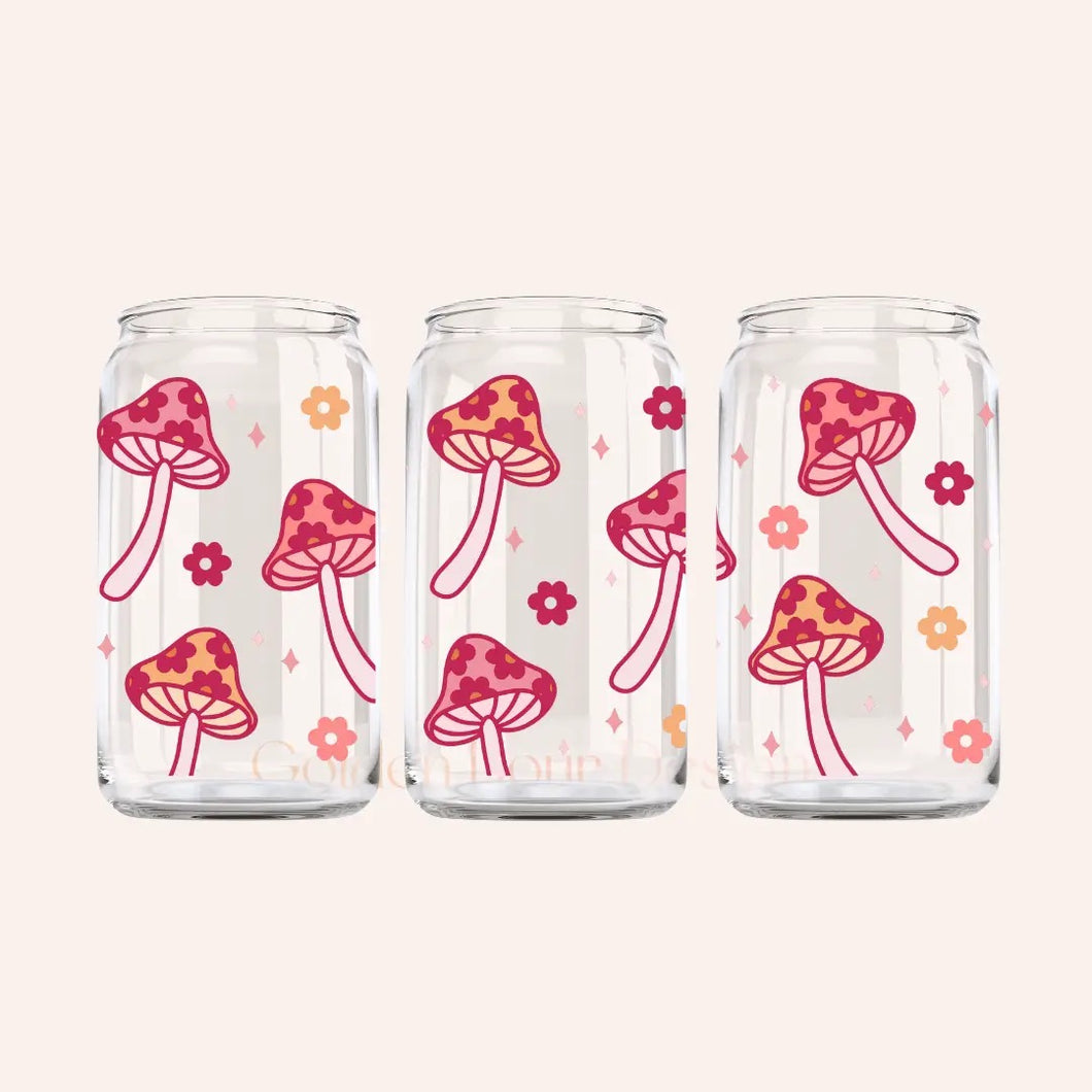 Funky Mushroom Glass Cup - 1 Glass