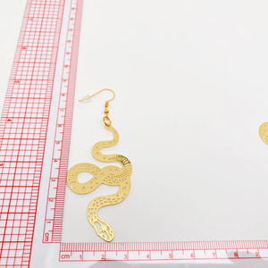 Gothic Hollow Out Snake Earrings Star Moon Pattern