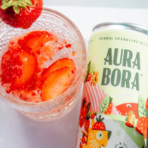 Aura Bora Strawberry Basil Herbal Sparkling Water