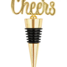 Load image into Gallery viewer, Gold Metal Wine Bottle Stopper - Cheers
