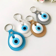 Load image into Gallery viewer, Elegant Evil Eye Leather Keychain
