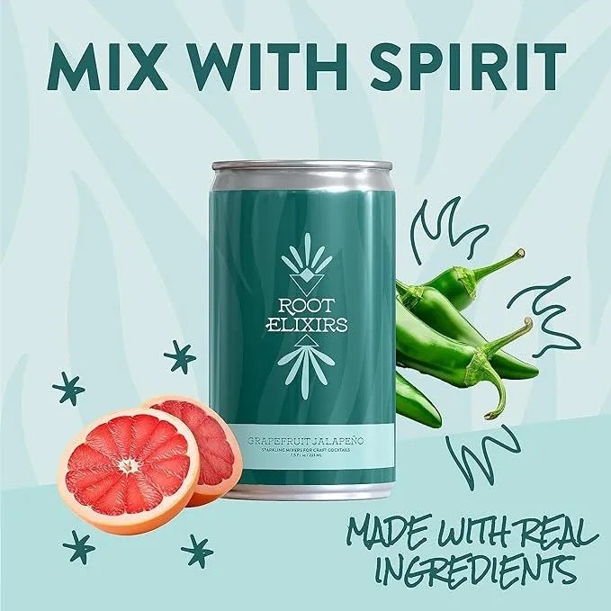 Root Elixirs Grapefruit Jalapeño Sparkling Mixer Can