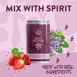 Root Elixirs Strawberry Lavender Sparkling Mixer Can