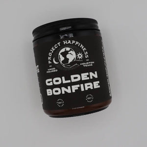 Project Happiness Golden Bonfire - 8 oz Soy Candle - Fall Scent