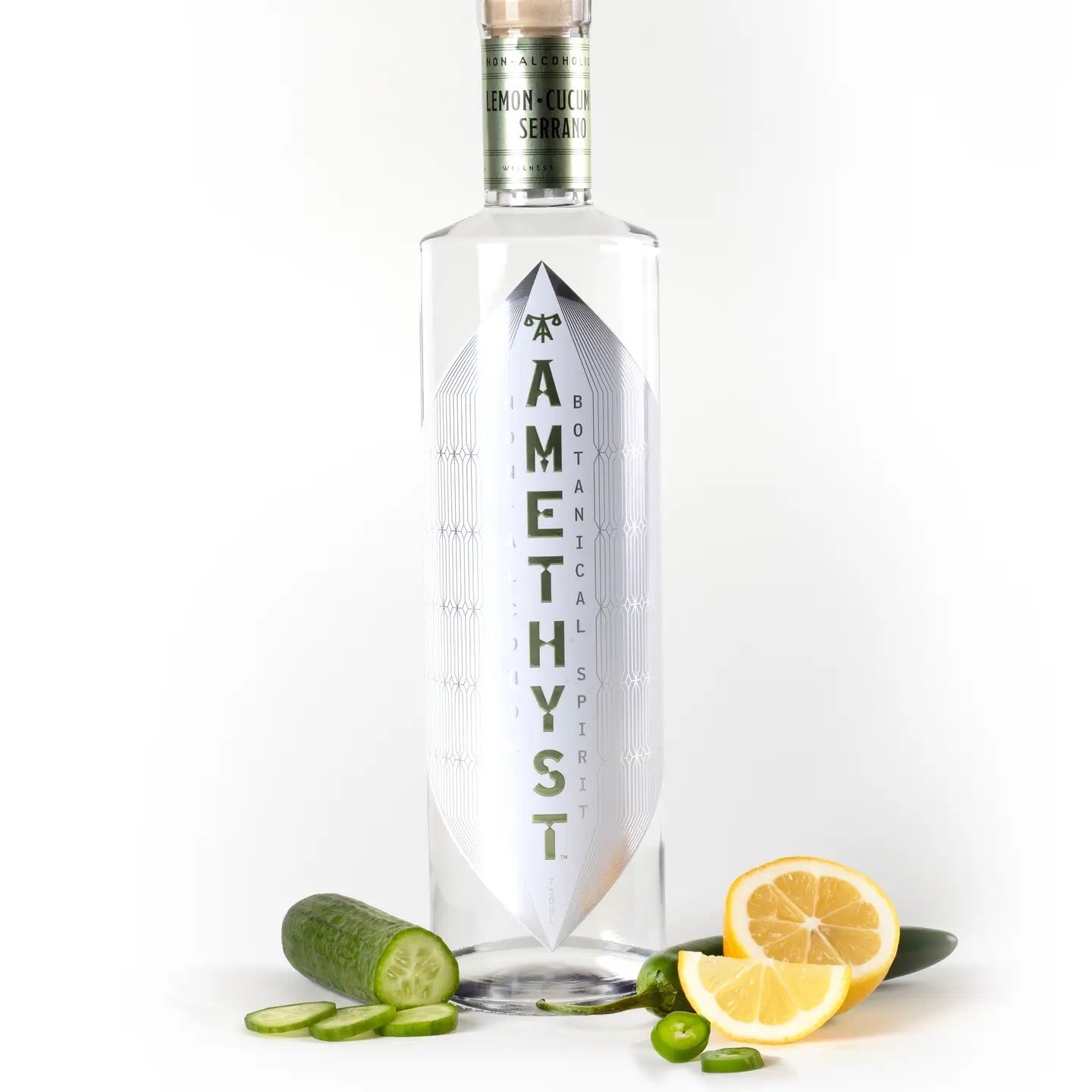 Amethyst Botanical Spirit Lemon Cucumber Serrano – gem life collective