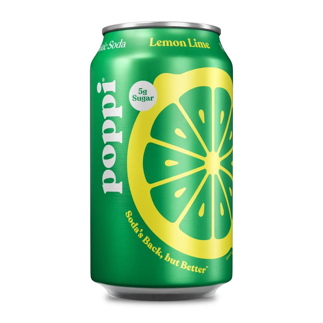 poppi, Lemon Lime, A Healthy Sparkling Prebiotic Soda