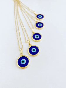 Blue Evil Eye Necklace, Blue Murano Evil Eye Bead, Turkish Evil Eye Necklace - 1 Necklace