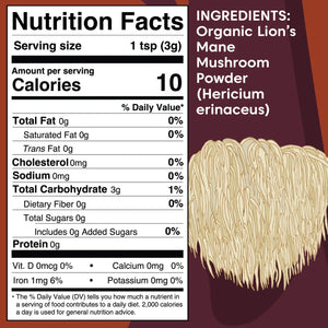 Wilderness Poets Organic Lion's Mane Mushroom Powder