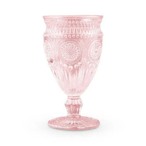 Vintage Style Pressed Glass Wine Goblet