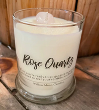 Load image into Gallery viewer, Willow Moon Candles - Snarky Rose Quartz Gemstone
