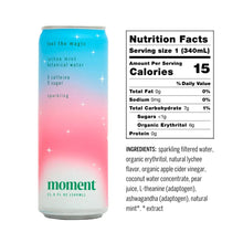 Load image into Gallery viewer, Moment Sparkling Lychee Mint Botanical Water
