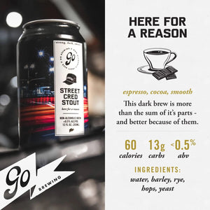 Go Brewing Street Cred Bold Notes of Expresso and Cocoa