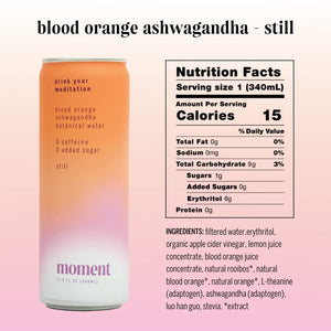 Moment Still Blood Orange Ashwagandha Botanical Water