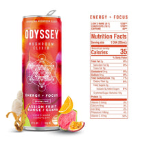 Load image into Gallery viewer, Odyssey Mushroom Elixir Sparkling Energy + Focus - Passion Orange Guava
