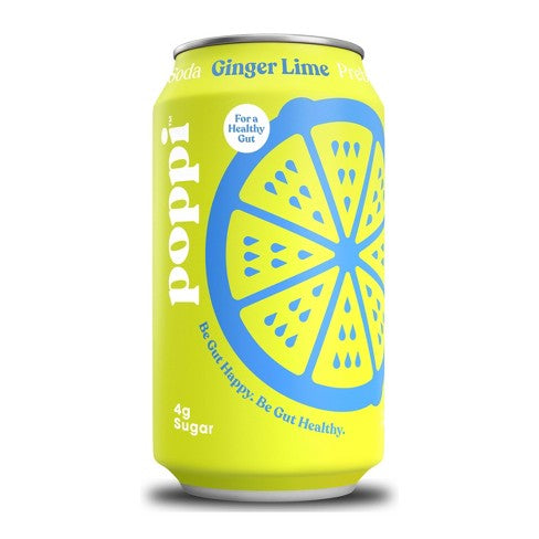 poppi, Ginger Lime, A Healthy Sparkling Prebiotic Soda