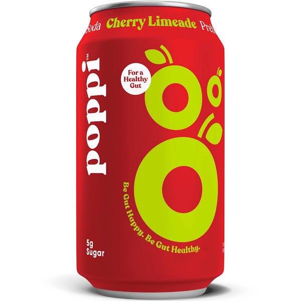 poppi, Cherry Limeade, A Healthy Sparkling Prebiotic Soda